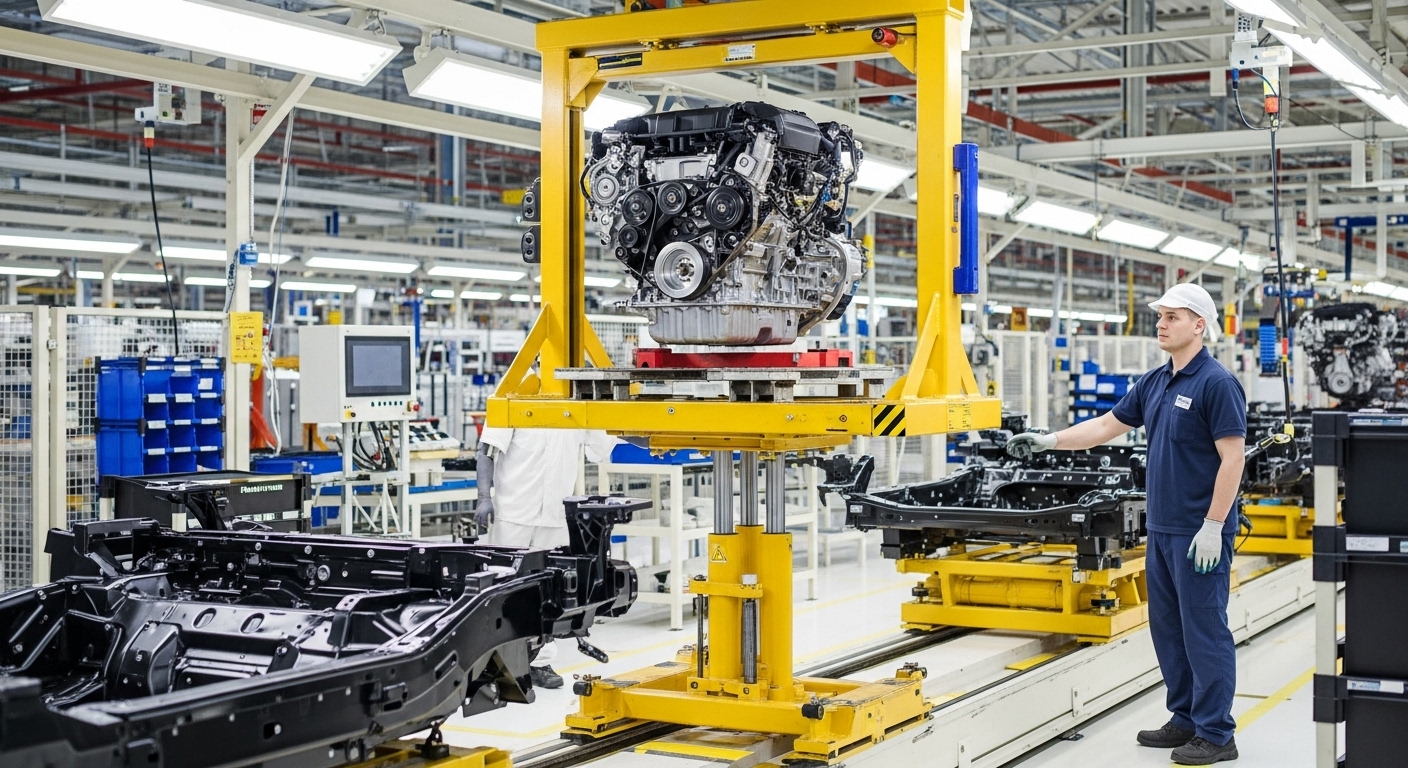 Гидравлические подъемники в производственных линиях