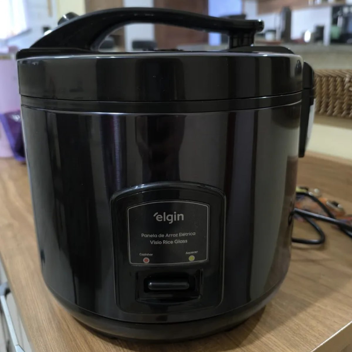 Panela De Arroz Visio Rice Glass Elétrica 700w Preta Elgin Preto 60hz