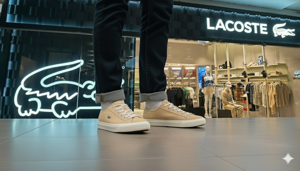 Tênis masculino Lacoste Backcourt – Marrom Claro