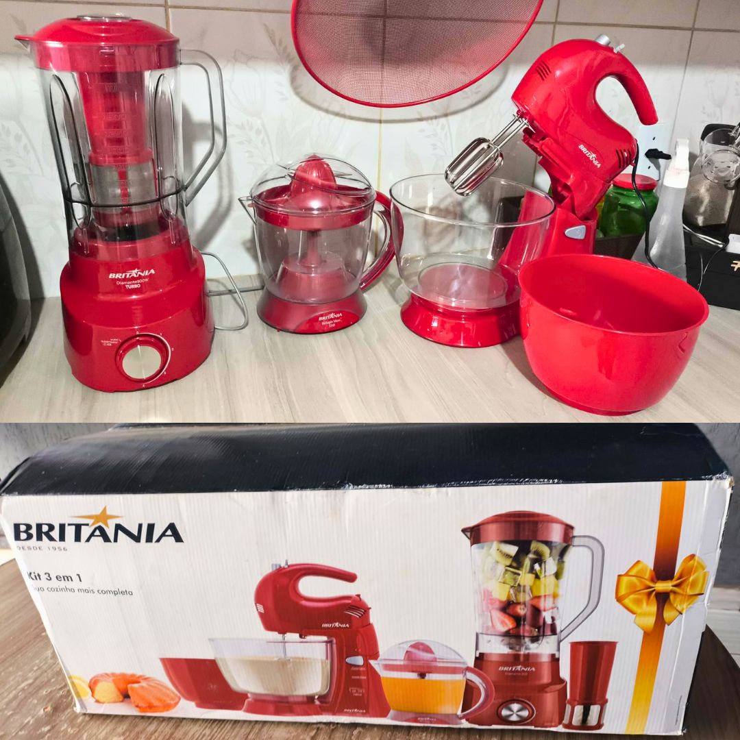 Kit Cozinha Britânia 3 EM 1 Vermelho