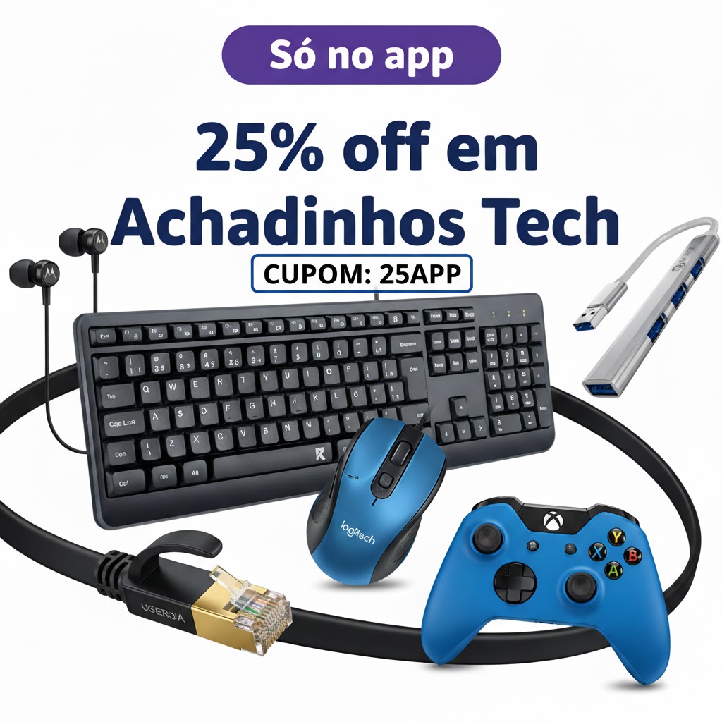 Só no app – 25% off em Achadinhos Tech na Amazon