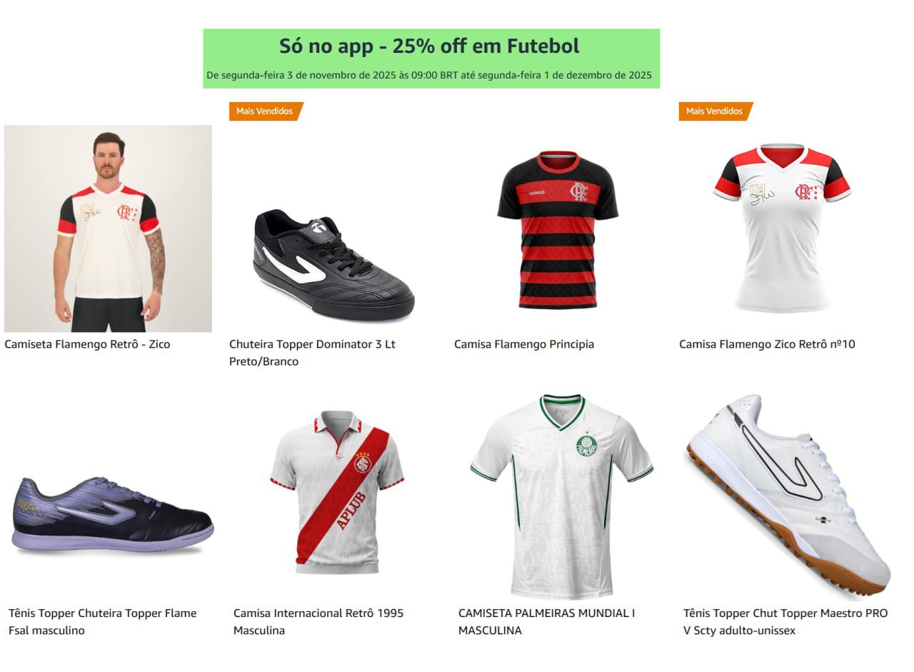 Exclusivo Prime: 40% off em Futebol
