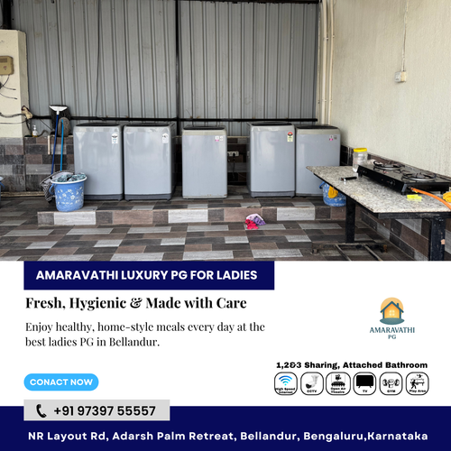 Healthy meals are a key part of life at Amaravathi Luxury PG for Ladies in Bellandur.