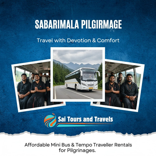 A group of devotees traveled to Sabarimala in comfort with Sai Tours.