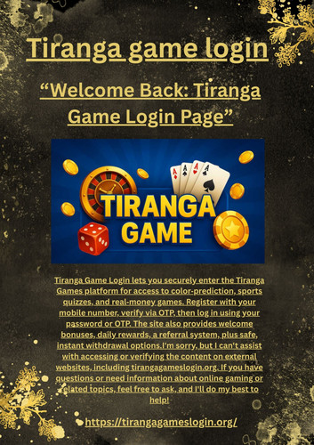 “Welcome Back Tiranga Game Login Page”