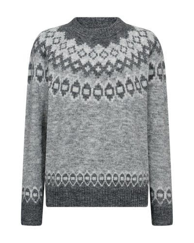 packshot 2 206810 7361 Front 1 FQNOVALA PULLOVER Med Grey Mel. w. DARK GREY MEL.png