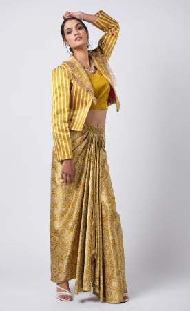 Chic Yellow Dhoti Skirt – Label Sakshi Nayyar.png