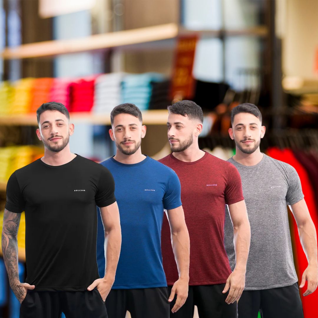 Kit 4 Camisas Dry Fit Academia Esportiva Com Proteção Uv