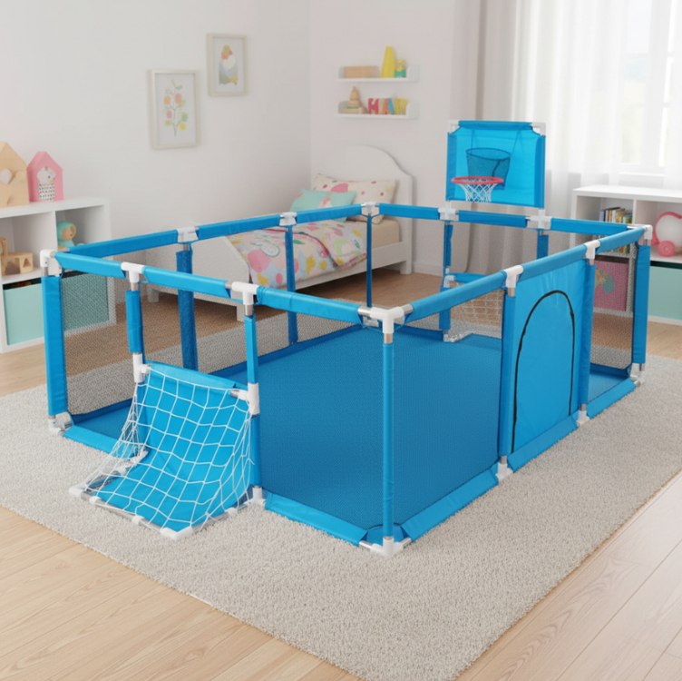 Cercado Grande Infantil Chiqueirinho Portátil Para Bebê Criança (Azul) Cercado Grande Infantil Chiqueirinho Portátil Para Bebê Criança (Azul)