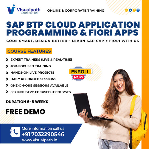 Visualpath provides the Top SAP BTP CAP Training in India to help you master SAP Fiori concepts through live sessions and project-based learning. Get Certification & Career Guidance along with corporate training and job support. Our global learners from India, USA, UK, Canada, Dubai, and Australia trust Visualpath for excellence. Contact +91-7032290546 to enroll in the SAP BTP CAP Course Online today.

WhatsApp: https://wa.me/c/917032290546
Visit: https://www.visualpath.in/sap-btp-cap-fiori-training.html
Visit our Blog: https://sapbtpcapfiori.blogspot.com/