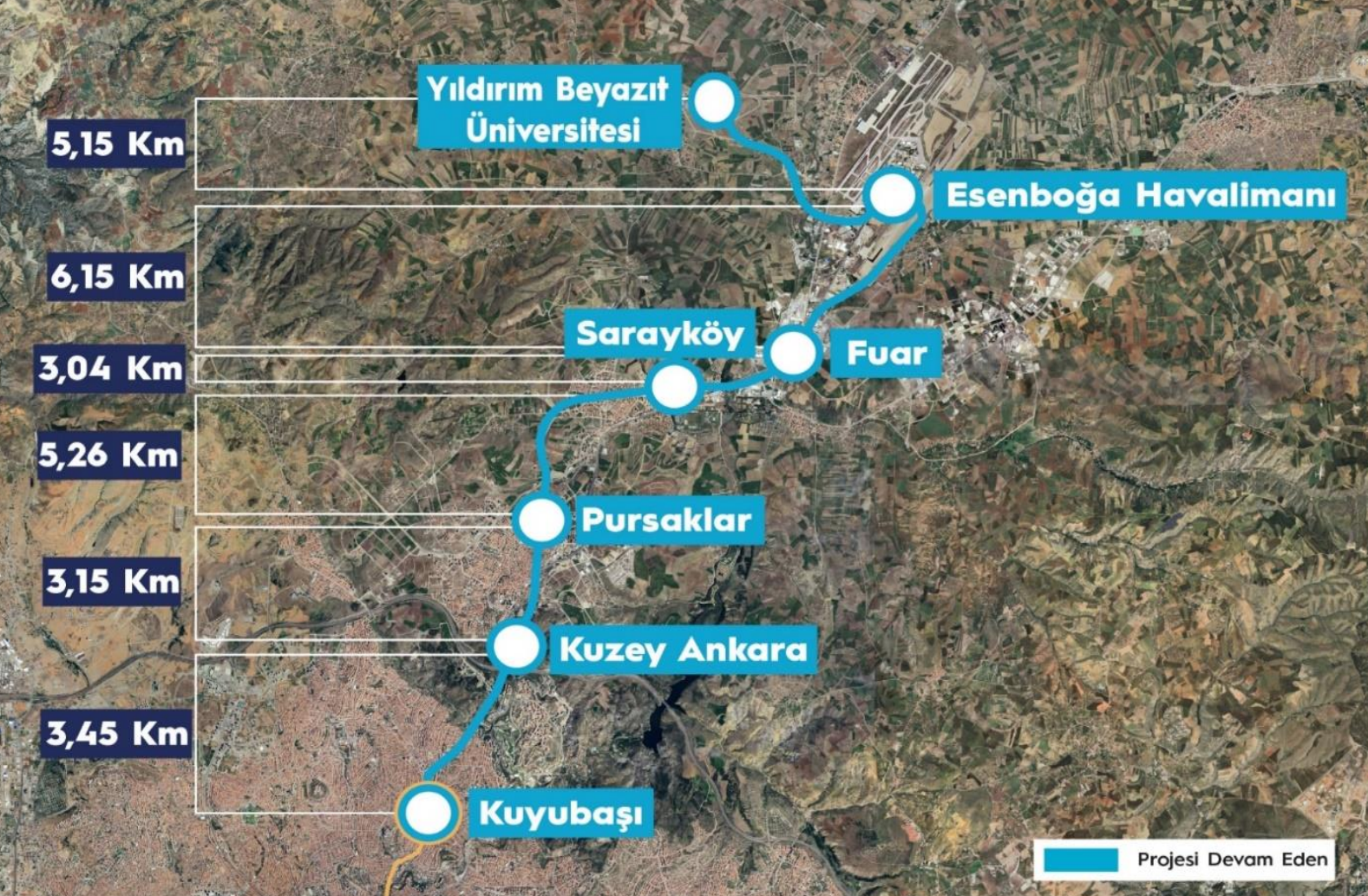 Gar - Esenboğa Metrosu Haritası