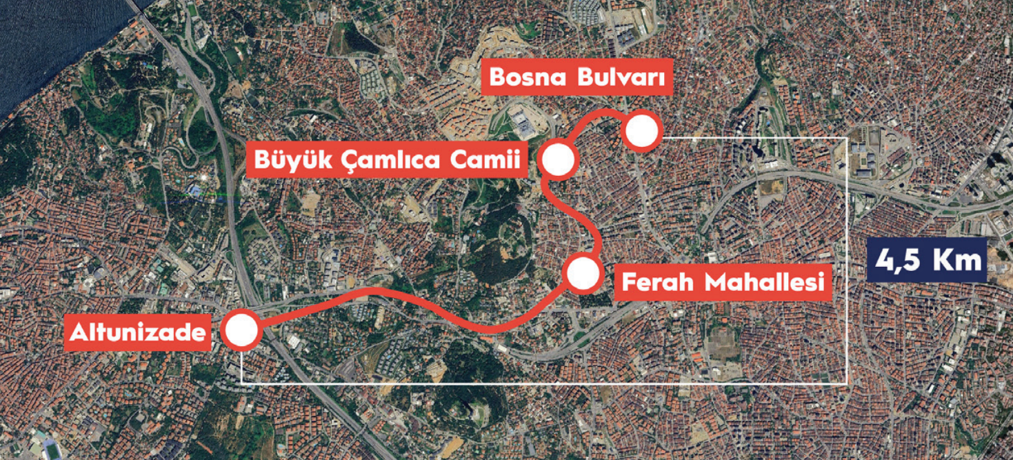 Altunizade Bosna Bulvarı Metrosu Haritası