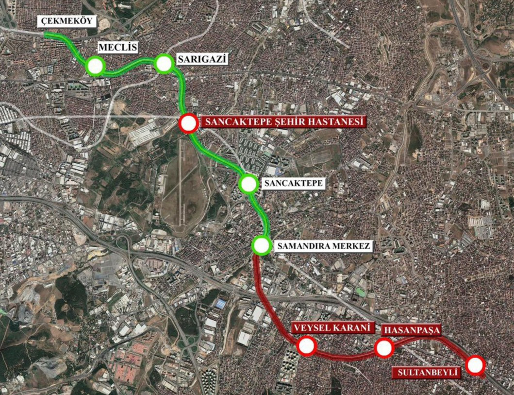 M5 Samandıra Sultanbeyli Uzatması Haritası
