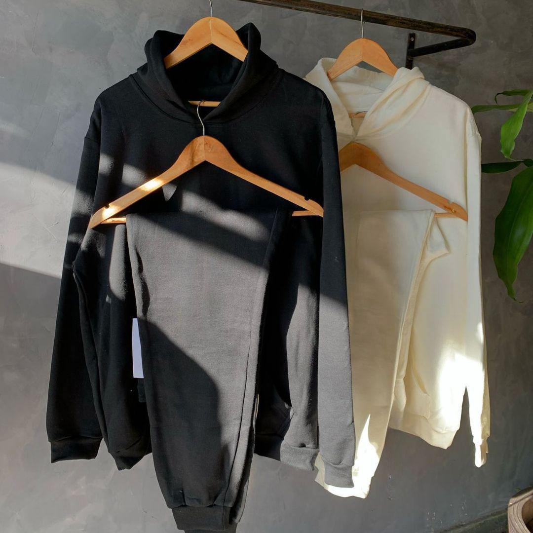 Conjunto Calça E Blusa De Moletom Liso Masculino Unissex