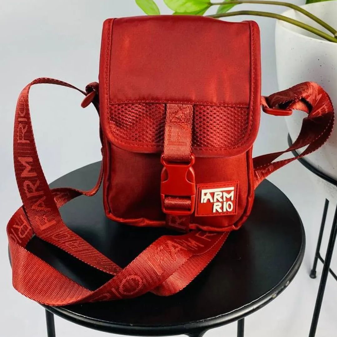 Bolsa Farm Fervo Gráfico Tropi Feminina – Vinho