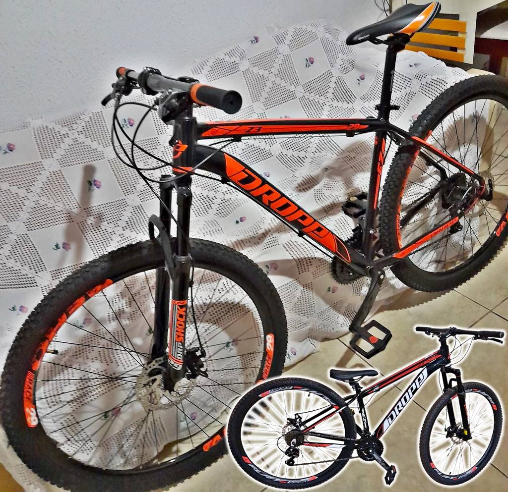Bicicleta aro 29 Dropp Z3 Alumínio Shimano 21 vel marchas freio a disco mecânico com suspensão MTB