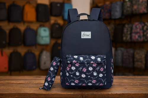 Mochila Estocar Estojo Feminina Ferrazzi Resistente Casual Floral.jpg