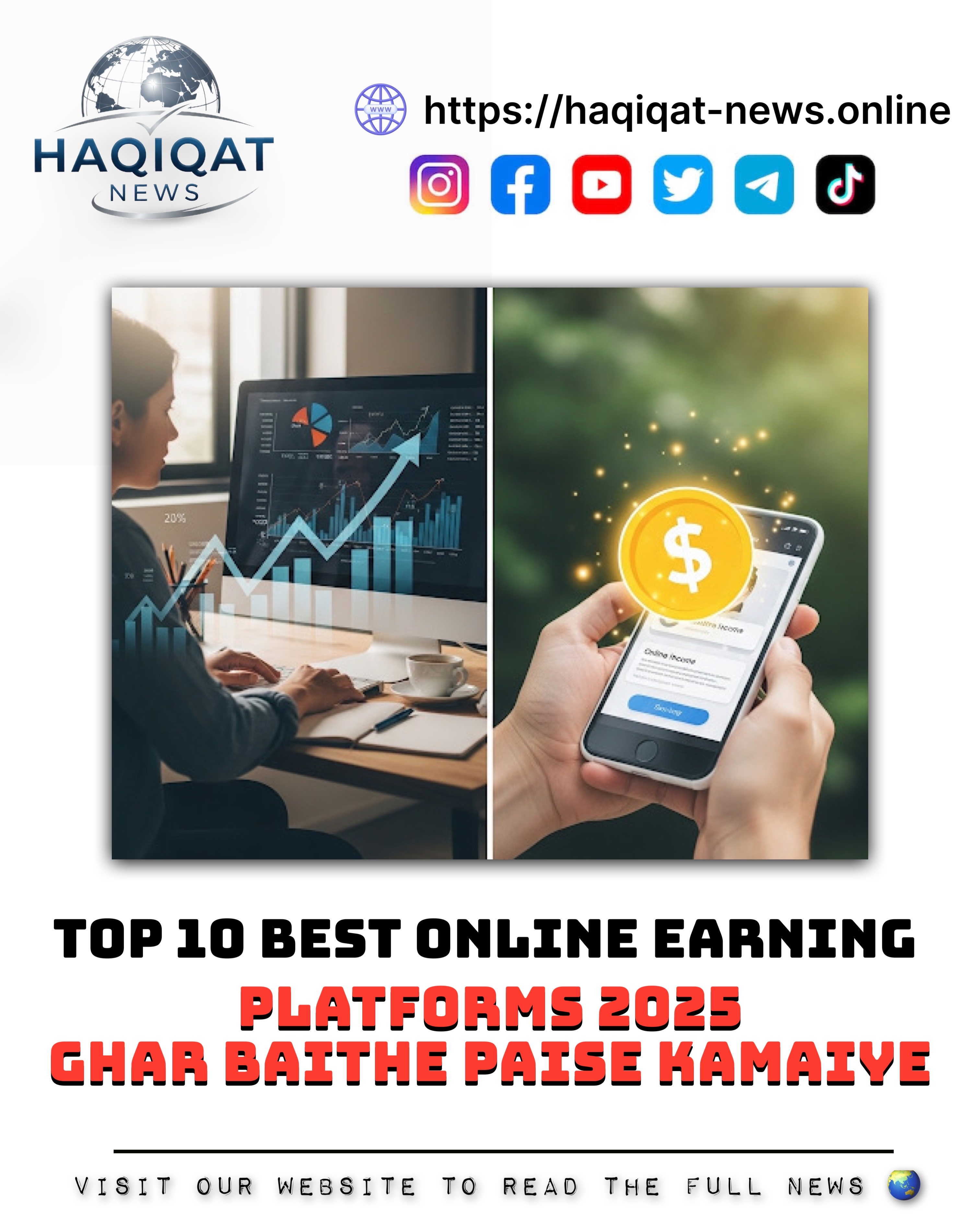 Top 10 Best Online Earning Platforms 2025 – Ghar Baithe Paise Kamaiye