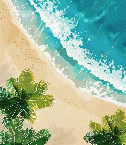 astract *beach* top view illustration, beach wallpaper --ar 9:16.jpg