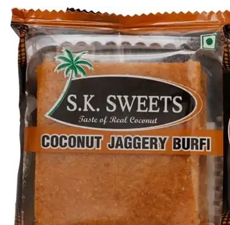 SK Sweet Coconut Jaggery Barfi 8pc Pack