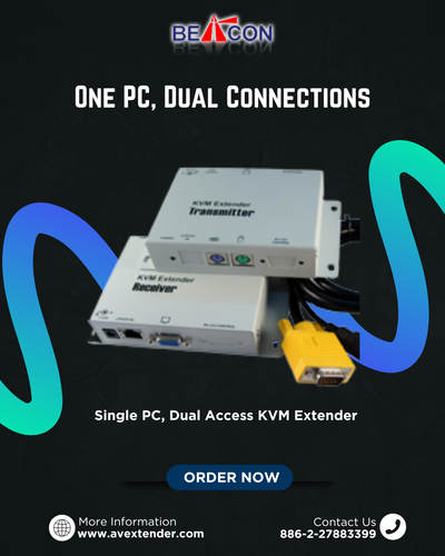 Beacon Links Inc. offers Dual head KVM Extender that aids in video transmission of two HDMI with USB Mouse or Keyboard over a single CAT X cable administered from around 120 meters of distance. The extender is synchronisedthrough Advanced Video Transport (AVT) Digital Communication technologies, which offers connection signals to all remotely located transformer coupling. Besides, the Tx unit comprises 2 HDMI and 2 USB ports for installation of any 1 PC dual HDMI or 2 PC single HDMI. Moreover, such unique extenders mitigate the intricacies of installation, while salvaging on space, cabling, and cost. Visit: https://www.avextender.com/product-category/kvm-over-ip/dual-head-kvm-over-ip-extender/