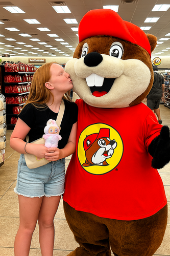 20251021 2027 Buc ee's Mascot Kiss remix 01k84ra696fjs8mz0r8tpm9nnh.png