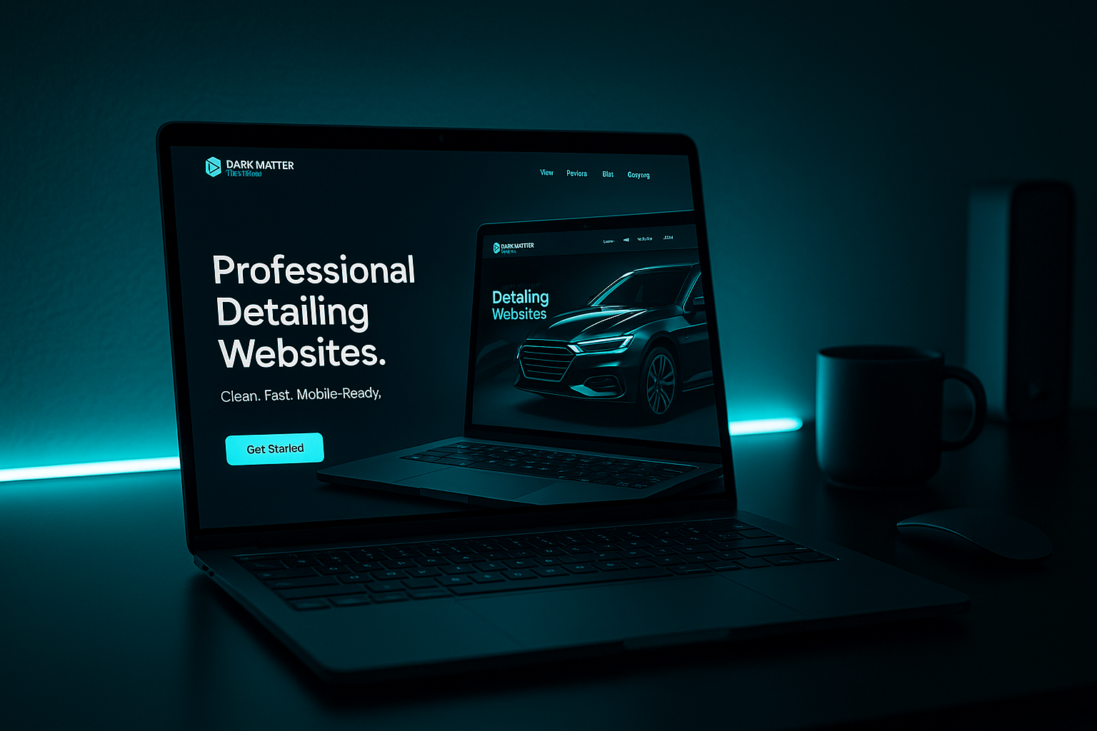 Neon hero device mockup