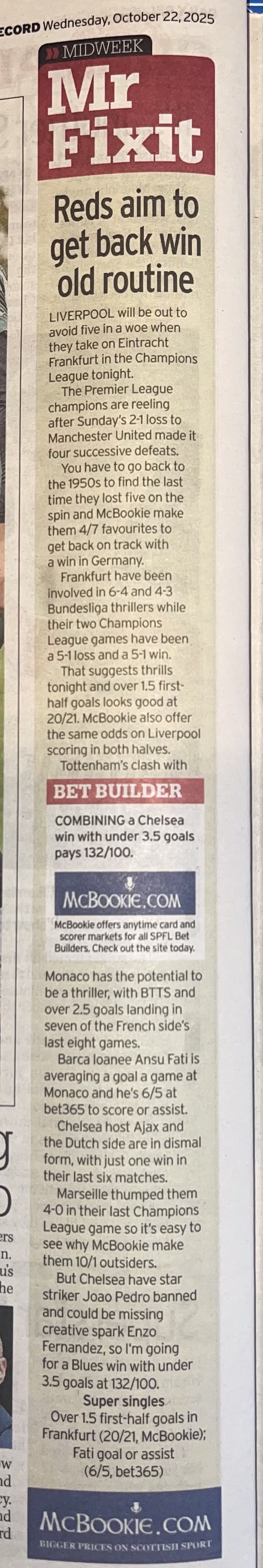 Wednesday's Betting | FollowFollow.com