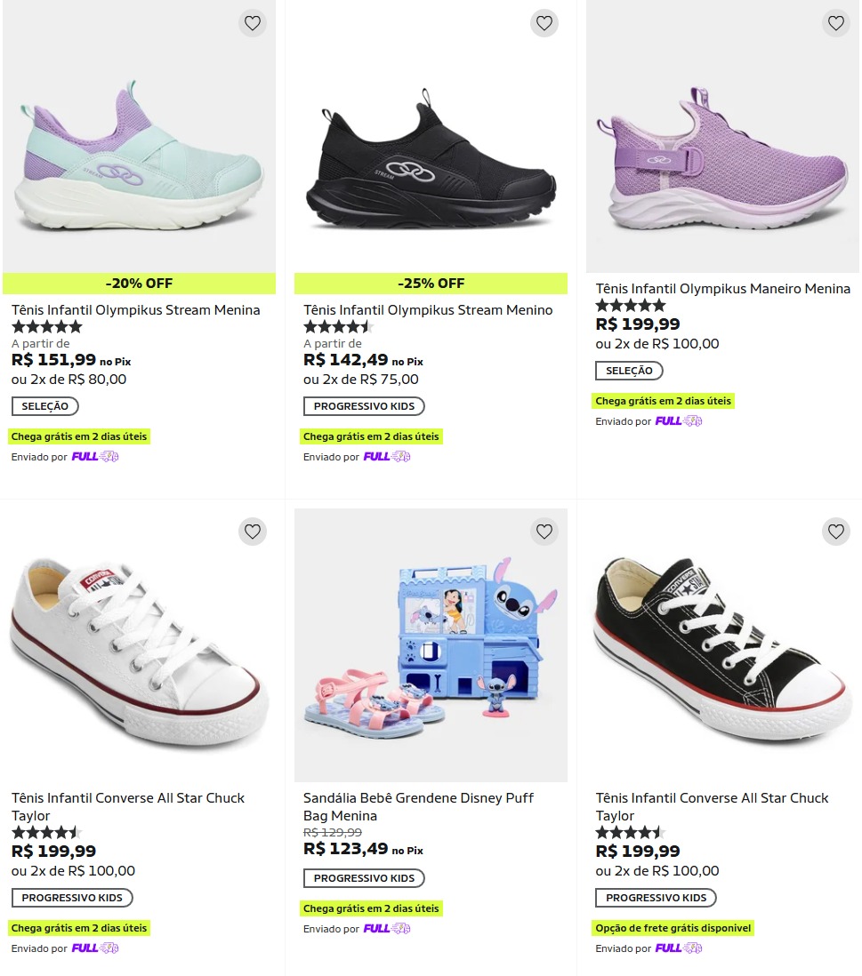R OFF em produtos Infantis aplicando o cupom na Netshoes