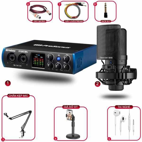 Combo Thu Âm Presonus Studio 24C Và Mic Takstar SM8B (2nd Gen).png