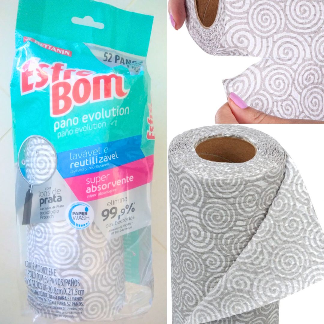 EsfreBom – Pano Evolution Reutilizável, Rolo com 50 Unidades, Cor Cinza, Bettanin