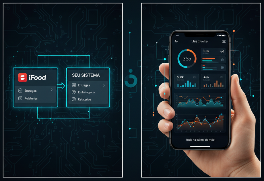 Pessoa usando um smartphone com um aplicativo de delivery na tela