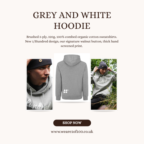 Grey and White Hoodie - Weare1of100.png