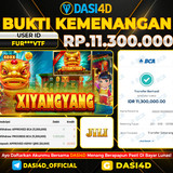BUKTI KEMENANGAN 02 OKTOBER 2025 DI  XI YANG YANG RP.11.300.000