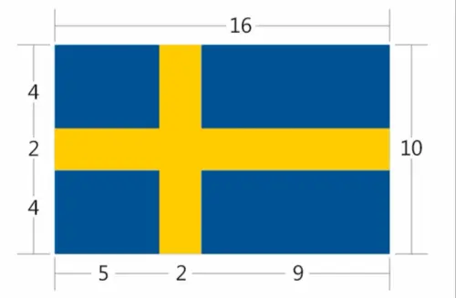 The Swedish flag with proportions.webp