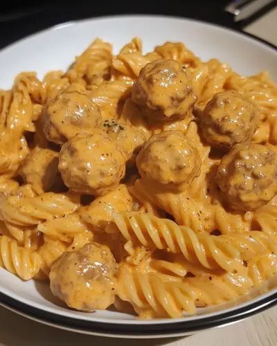 Bold Creamy Buffalo Ranch Meatball Pasta 2.webp