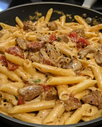Skillet Creamy Spicy Cajun Steak Penne 2.webp