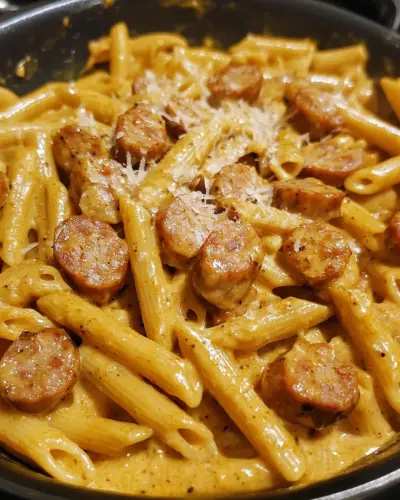Skillet Creamy Smoky Cajun Sausage Penne 1.webp