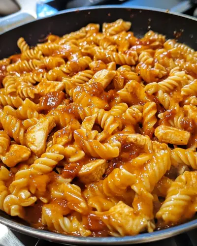 One Skillet BBQ Chicken Cheddar Pasta 1.webp