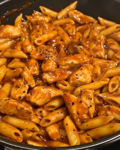 One Pan Tangy Honey BBQ Chicken Penne.webp