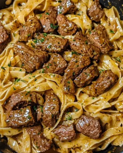 One Pan Creamy Cajun Honey Garlic Steak Pasta.webp