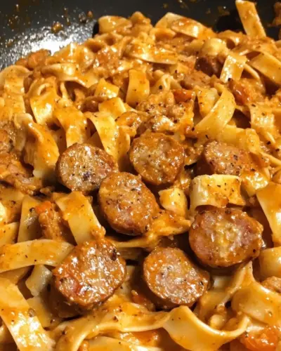 Spicy Cajun Garlic Butter Sausage Pasta.webp