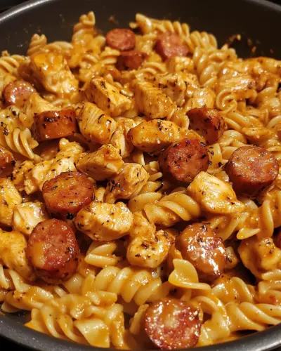 One Pot Cajun Chicken Smoked Sausage Pasta 2.webp