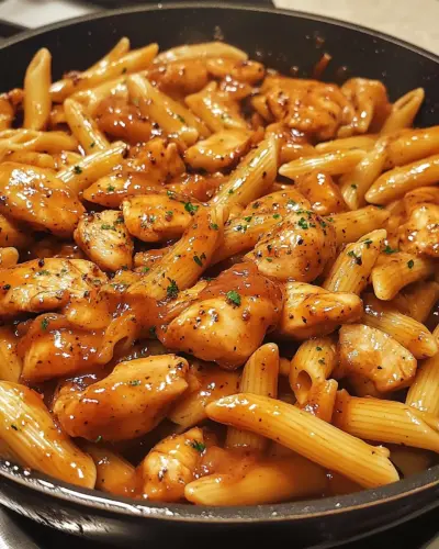 Sticky Garlic Butter BBQ Chicken Penne 2.webp