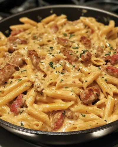 Smoky Cajun Garlic Butter Sausage Pasta.webp