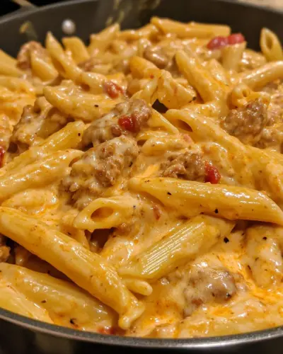 Creamy Pepper Jack Cajun Sausage Pasta 2 .webp