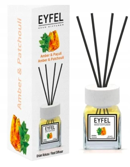 AMBER PATCHOULI EYFEL SZKLANY DYFUZOR Z PATYCZKAMI 120 ML PIEKNY ZAPACH.jpg