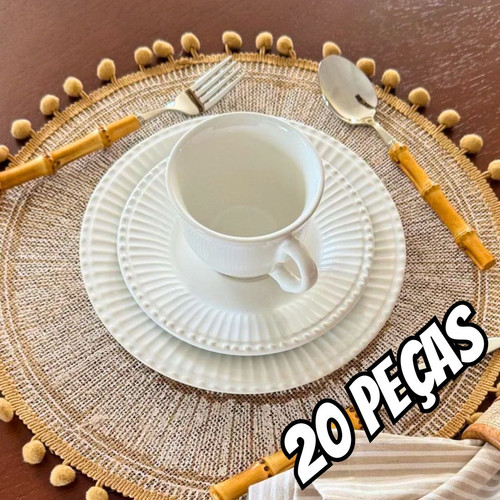 Aparelho De Jantar De Cerâmica 20 Peças Frisado Branco Scalla Cerâmica.jpg