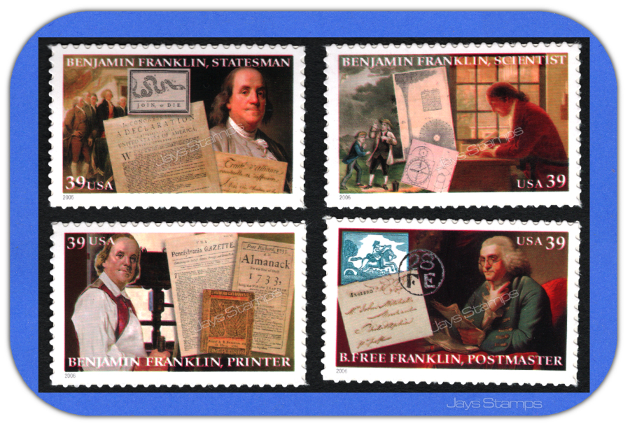 2006  BEN  FRANKLIN  Complete Set of 4  Individual  MINT  Stamps  #4021-4024