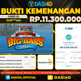 BUKTI KEMENANGAN 05 OKTOBER 2025 DI  BIG BASS CRASH RP.11.300.000